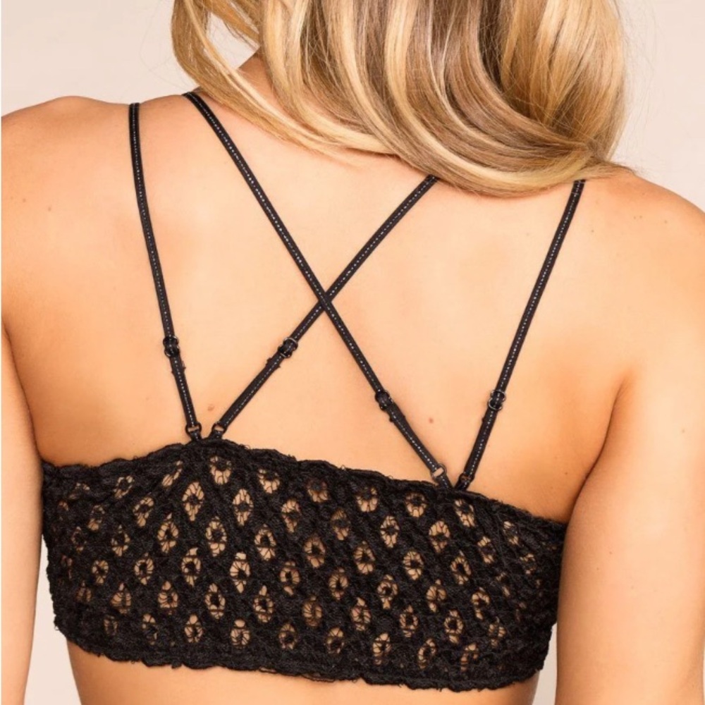 Anemone Black Crochet Lace Bralette Sz S - Picture 2 of 6